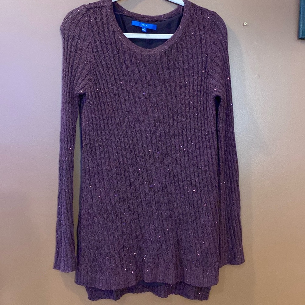 Apt. 9 ladies deep plum/burgundy sweater with sparkles. Size small.